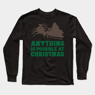 Bigfoot Santa Claus riding sleigh funny Bigfoot lover Christmas Gift Long Sleeve T-Shirt